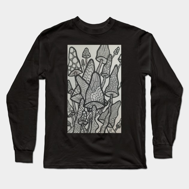 Black and white art Long Sleeve T-Shirt by JJs art 